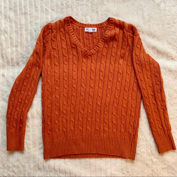 St. John's Bay Orange Knitted Sweater for Women - Picture 1 of 4